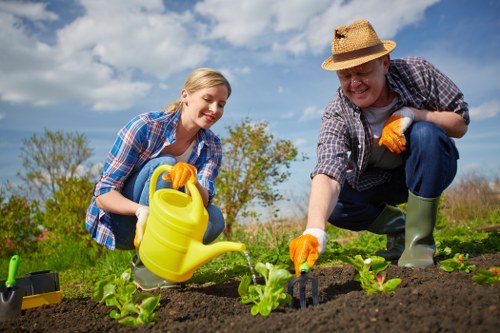 Gardening team preparing for waste removal in Croydon
